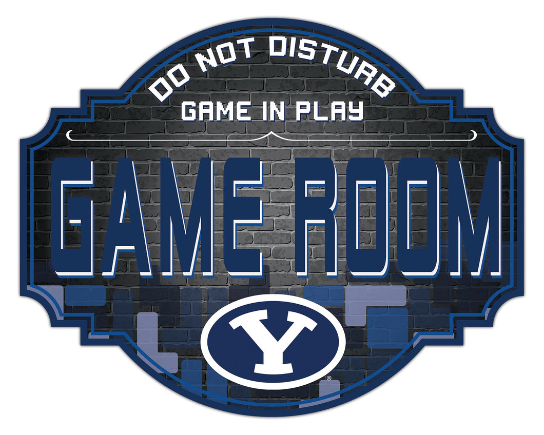 BYU Cougars Game Room Wood Tavern Sign -12