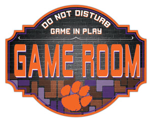 Clemson Tigers Game Room Wood Tavern Sign -12"