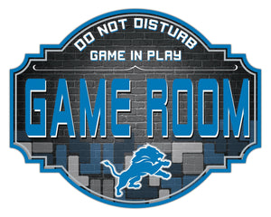 Detroit Lions Game Room Wood Tavern Sign -12"