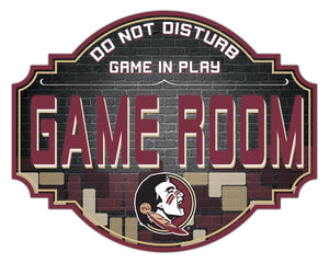 Florida State Seminoles Game Room Wood Tavern Sign -12"