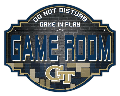 Georgia Tech Yellow Jackets Game Room Wood Tavern Sign -12
