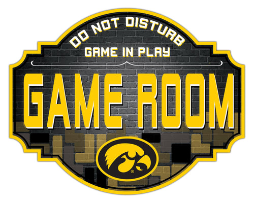 Iowa Hawkeyes Game Room Wood Tavern Sign -12