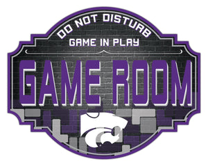 Kansas State Wildcats Game Room Wood Tavern Sign -12"