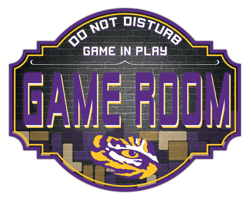 LSU Tigers Game Room Wood Tavern Sign -12