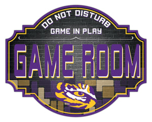 LSU Tigers Game Room Wood Tavern Sign -12"