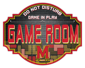 Maryland Terrapins Game Room Wood Tavern Sign -12"