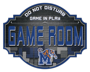 Memphis Tigers Game Room Wood Tavern Sign -12"