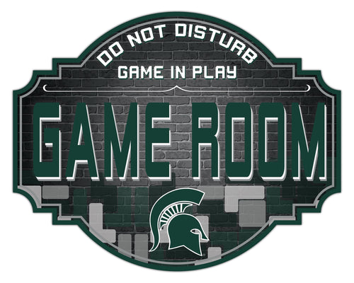 Michigan State Spartans Game Room Wood Tavern Sign -12