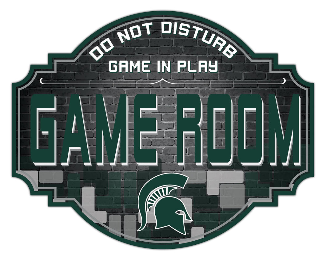 Michigan State Spartans Game Room Wood Tavern Sign -12