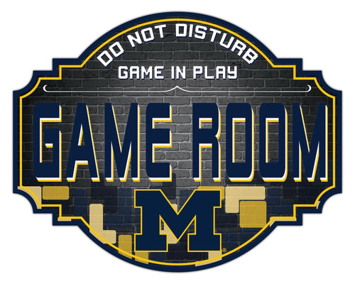 Michigan Wolverines Game Room Wood Tavern Sign -12