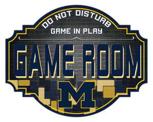 Michigan Wolverines Game Room Wood Tavern Sign -12"