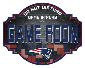 New England Patriots Game Room Wood Tavern Sign -12"