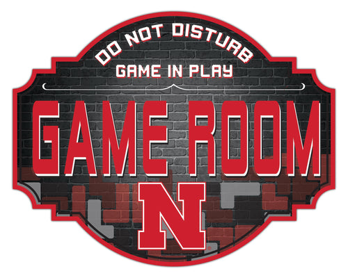 Nebraska Cornhuskers Game Room Wood Tavern Sign -12