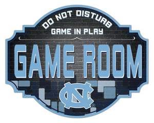 North Carolina Tar Heels Game Room Wood Tavern Sign -12"