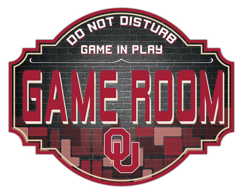 Oklahoma Sooners Game Room Wood Tavern Sign -12