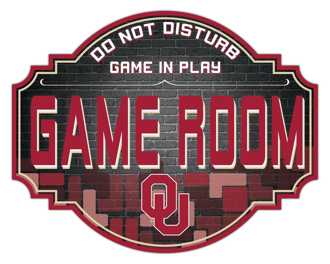 Oklahoma Sooners Game Room Wood Tavern Sign -12