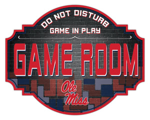Ole Miss Rebels Game Room Wood Tavern Sign -12"