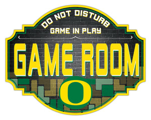 Oregon Ducks Game Room Wood Tavern Sign -12"