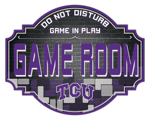  TCU Horned Frogs Game Room Wood Tavern Sign -12