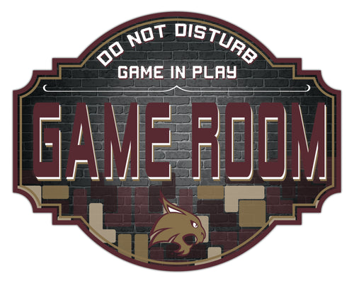Texas State Bobcats Game Room Wood Tavern Sign -12