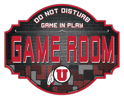 Utah Utes Game Room Wood Tavern Sign -12