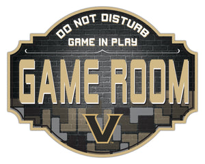Vanderbilt Commodores Game Room Wood Tavern Sign -12"