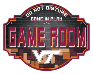 Virginia Tech Hokies Game Room Wood Tavern Sign -12"