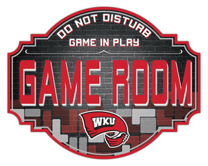 Western Kentucky Hilltoppers Game Room Wood Tavern Sign -12"