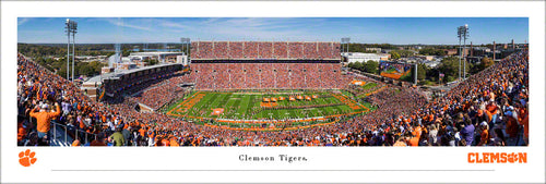 Clemson Tigers Football Run Out Memorial Stadium Panoramic Picture