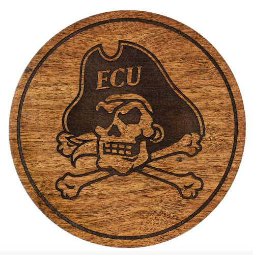 ECU Pirates Cherry Coaster Set - Skull and Crossbones