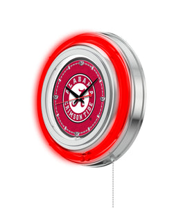 Alabama Crimson Tide Script A Double Neon Wall Clock - 15 "