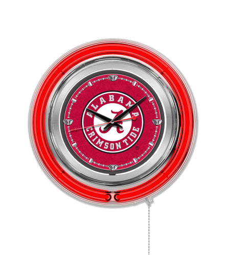 Alabama Crimson Tide Script A Double Neon Wall Clock - 15 