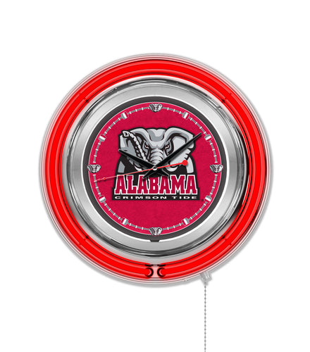 Alabama Crimson Tide Double Neon Wall Clock - 15 