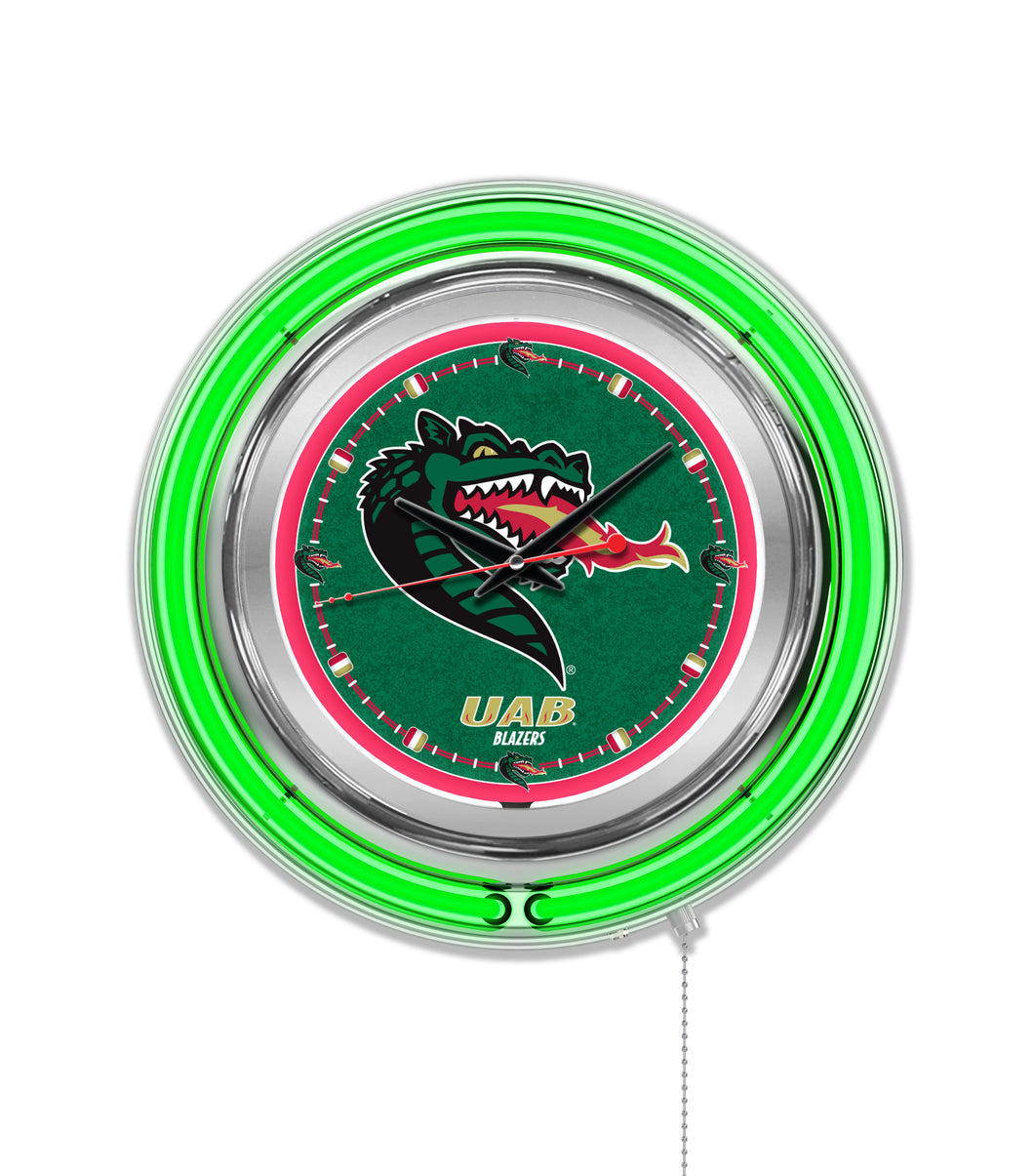 UAB Blazers Double Neon Wall Clock - 15 