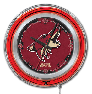 Arizona Coyotes Double Neon Wall Clock - 15 "