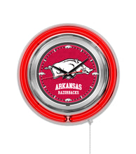 Arkansas Razorbacks Double Neon Wall Clock - 15 "