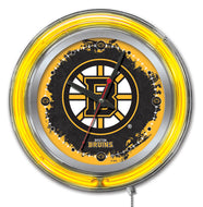 Boston Bruins Double Neon Wall Clock - 15 "