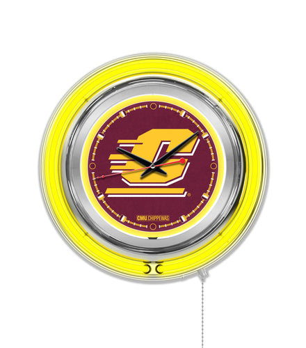 Central Michigan Chippewas Double Neon Wall Clock - 15 