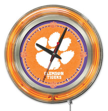 Clemson Tigers Double Neon Wall Clock - 15 "