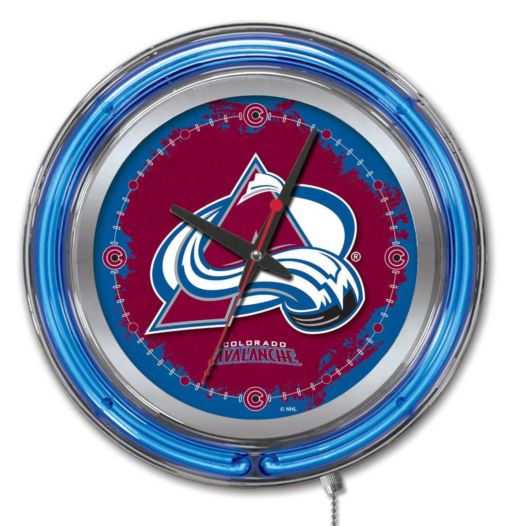 Colorado Avalanche Double Neon Wall Clock - 15 