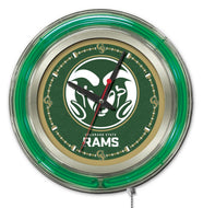 Colorado State Rams Double Neon Wall Clock - 15 "