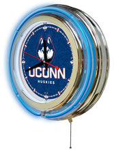 Connecticut Huskies Double Neon Wall Clock - 15"