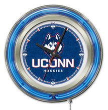 Connecticut Huskies Double Neon Wall Clock - 15 "