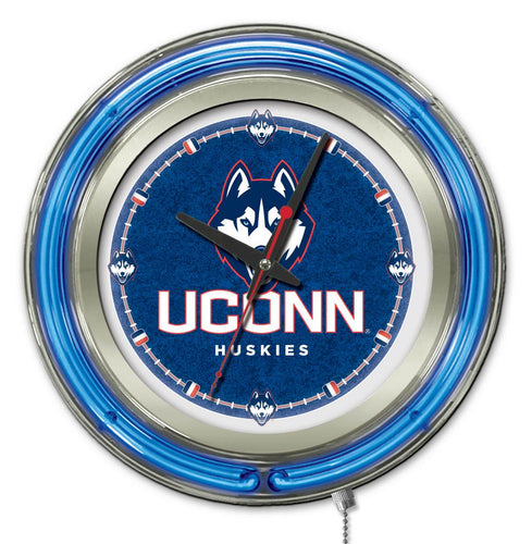 Connecticut Huskies Double Neon Wall Clock - 15 