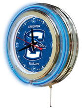 Creighton Blue Jays Double Neon Wall Clock - 15"