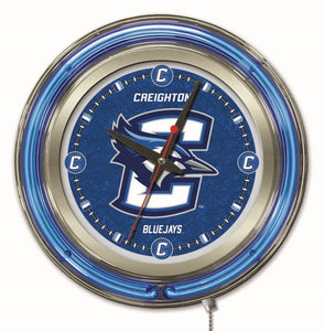 Creighton Blue Jays Double Neon Wall Clock - 15 "