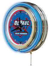 DePaul Blue Demons Double Neon Wall Clock - 15"