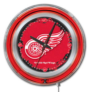 Detroit Red Wings Double Neon Wall Clock - 15 "
