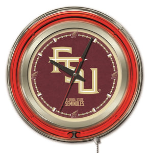Florida State Seminoles Script Double Neon Wall Clock - 15 "