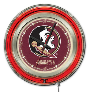 Florida State Seminoles Double Neon Wall Clock - 15 "